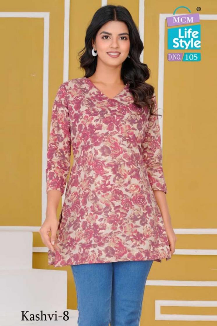 mcm lifestyle launching kashvi vol 8 office wear cotton short top