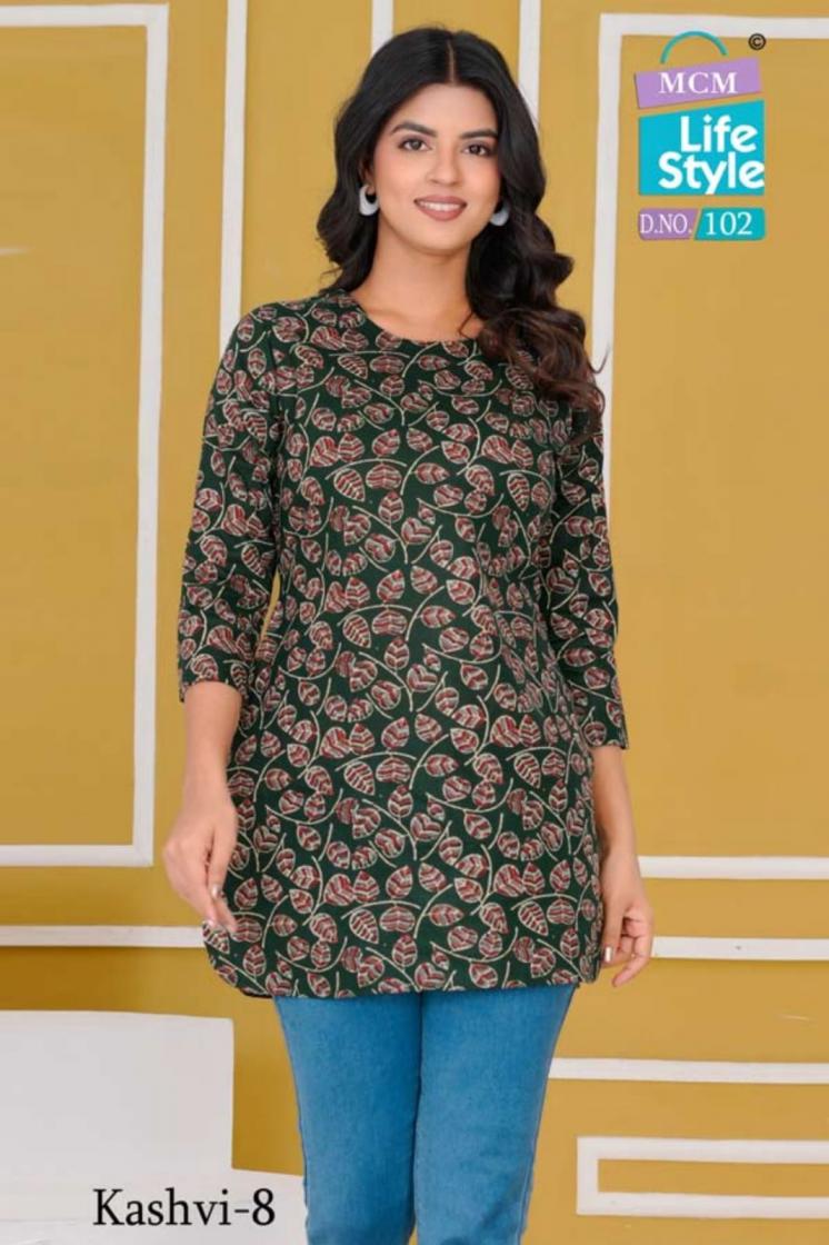 mcm lifestyle launching kashvi vol 8 office wear cotton short top