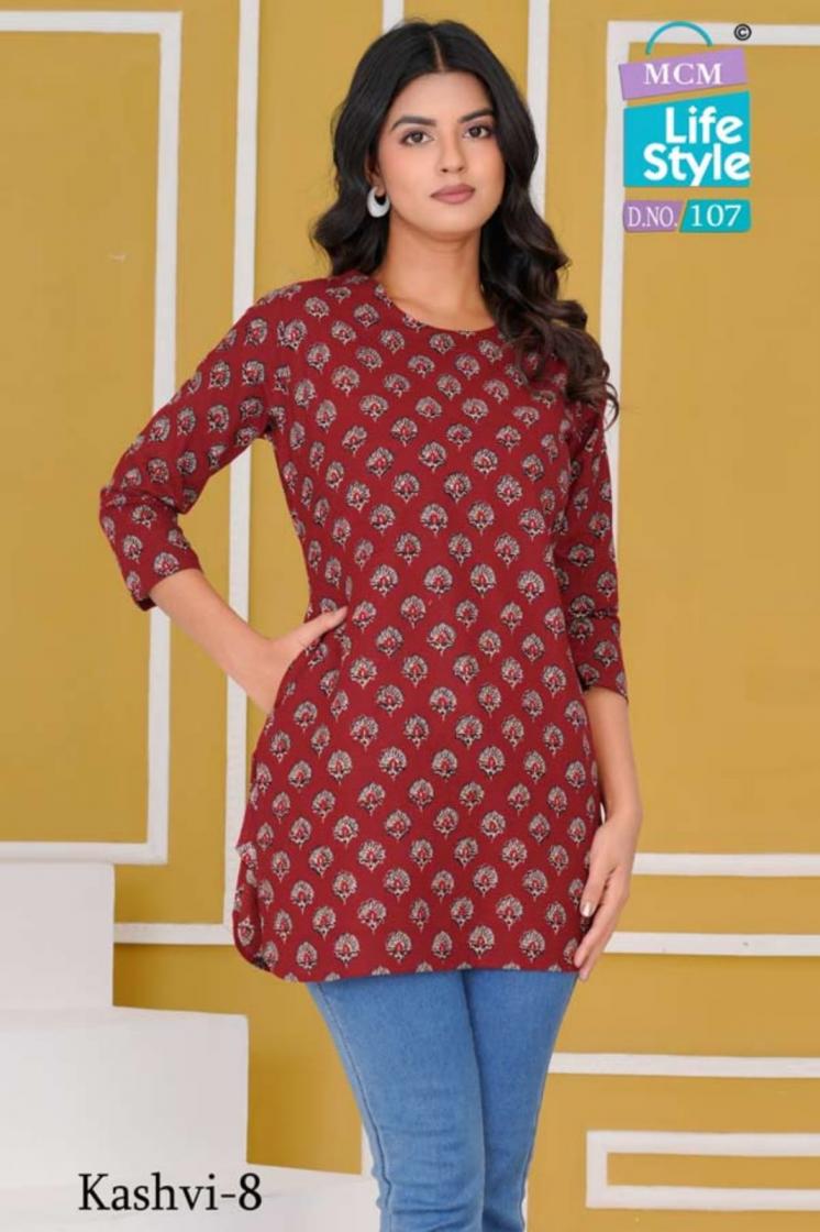 mcm lifestyle launching kashvi vol 8 office wear cotton short top