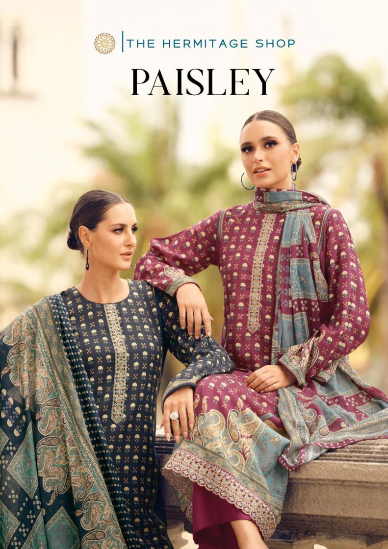 the hermitage shop present paisely Pure Viscos unstitched pakistani salwar suit