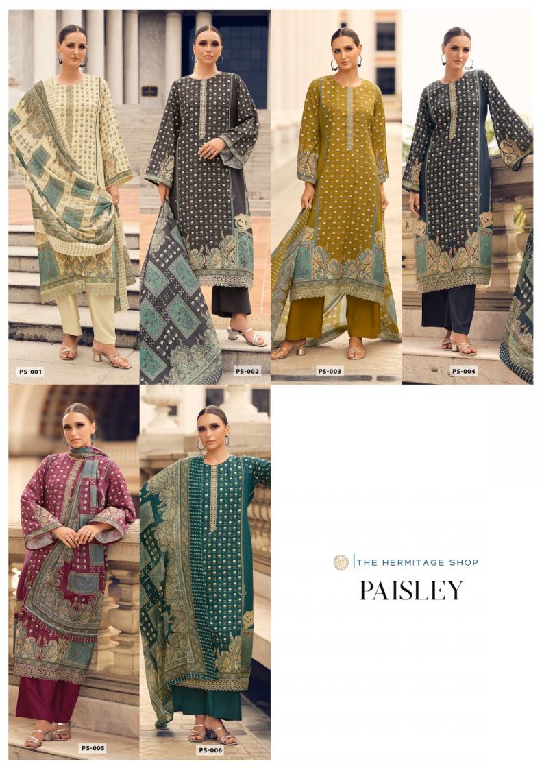 the hermitage shop present paisely Pure Viscos unstitched pakistani salwar suit