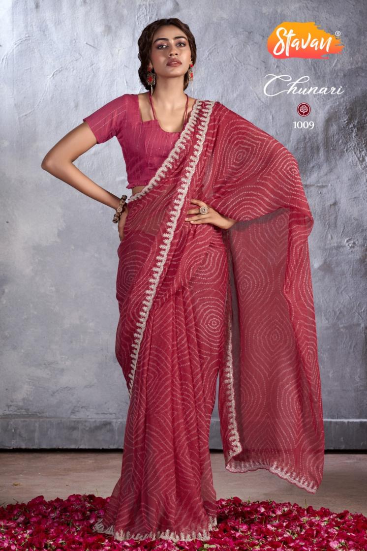 stavan by chunari all time hites chiffon stylish look saree supplier