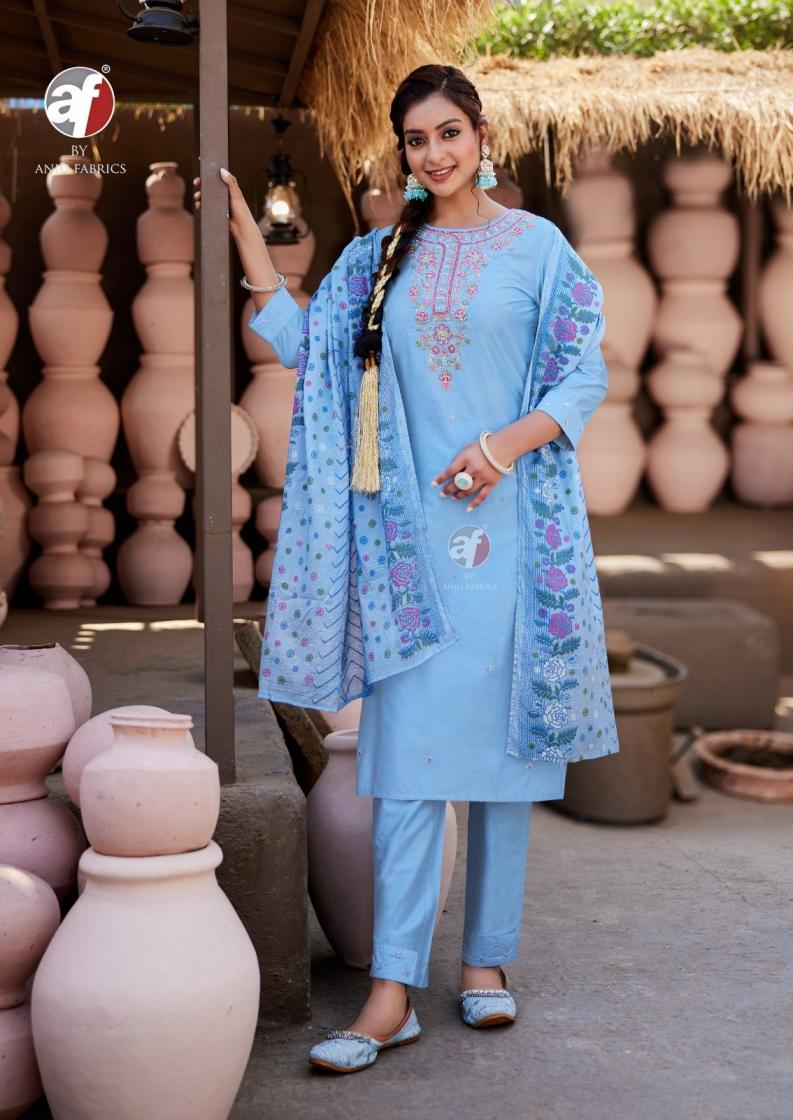 anju fab once more vol 5 viscose nylon exclusive full stitch big size 3pcs dress