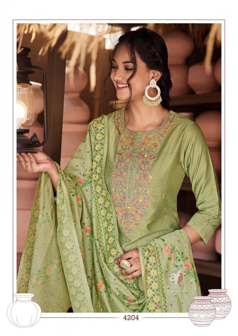 anju fab once more vol 5 viscose nylon exclusive full stitch big size 3pcs dress