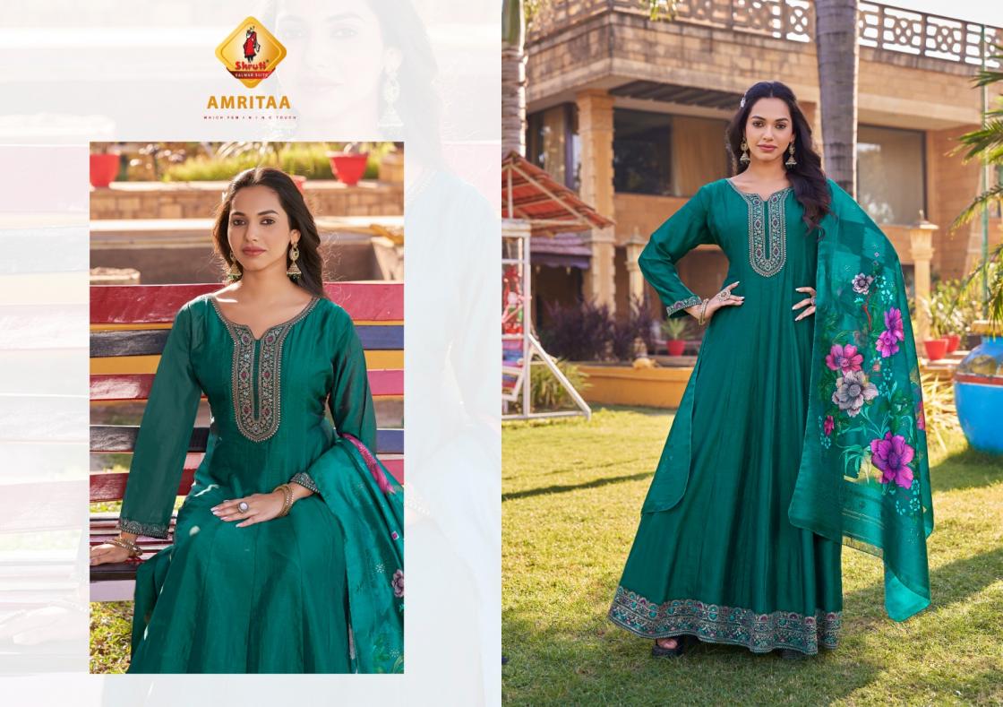 shruti ghunghat vol 3 viscose vichitra silk traditional readymade kurti with dupatta