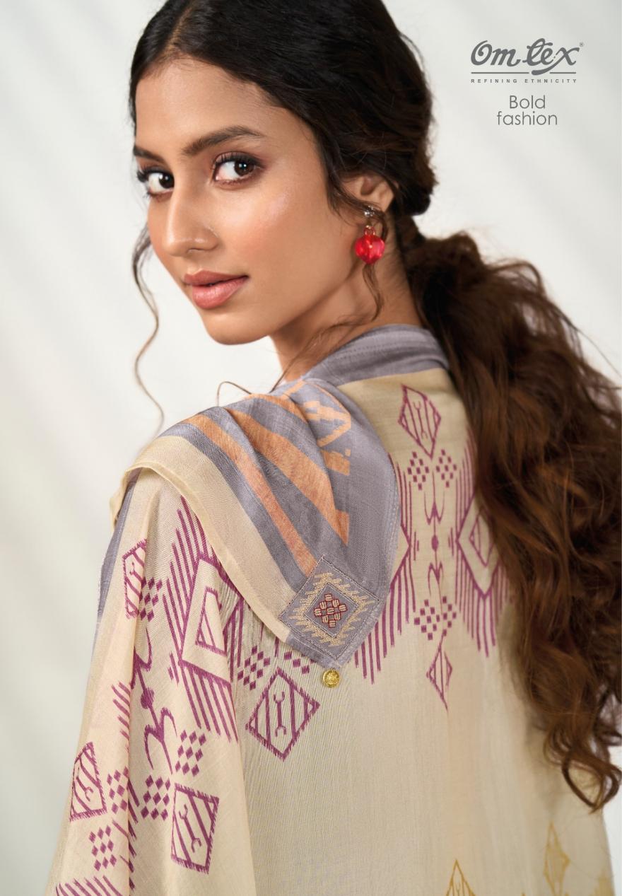 omtex bold fashion lawn cotton casual unstitch suit for ladies