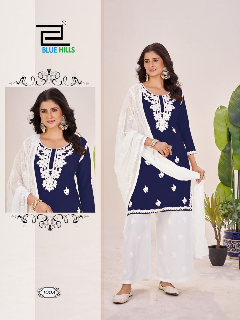 HEER BY BLUE HILLS RAYON READYMADE FASHIONABLE DESIGN PLUS SIZE 3PCS DRESS