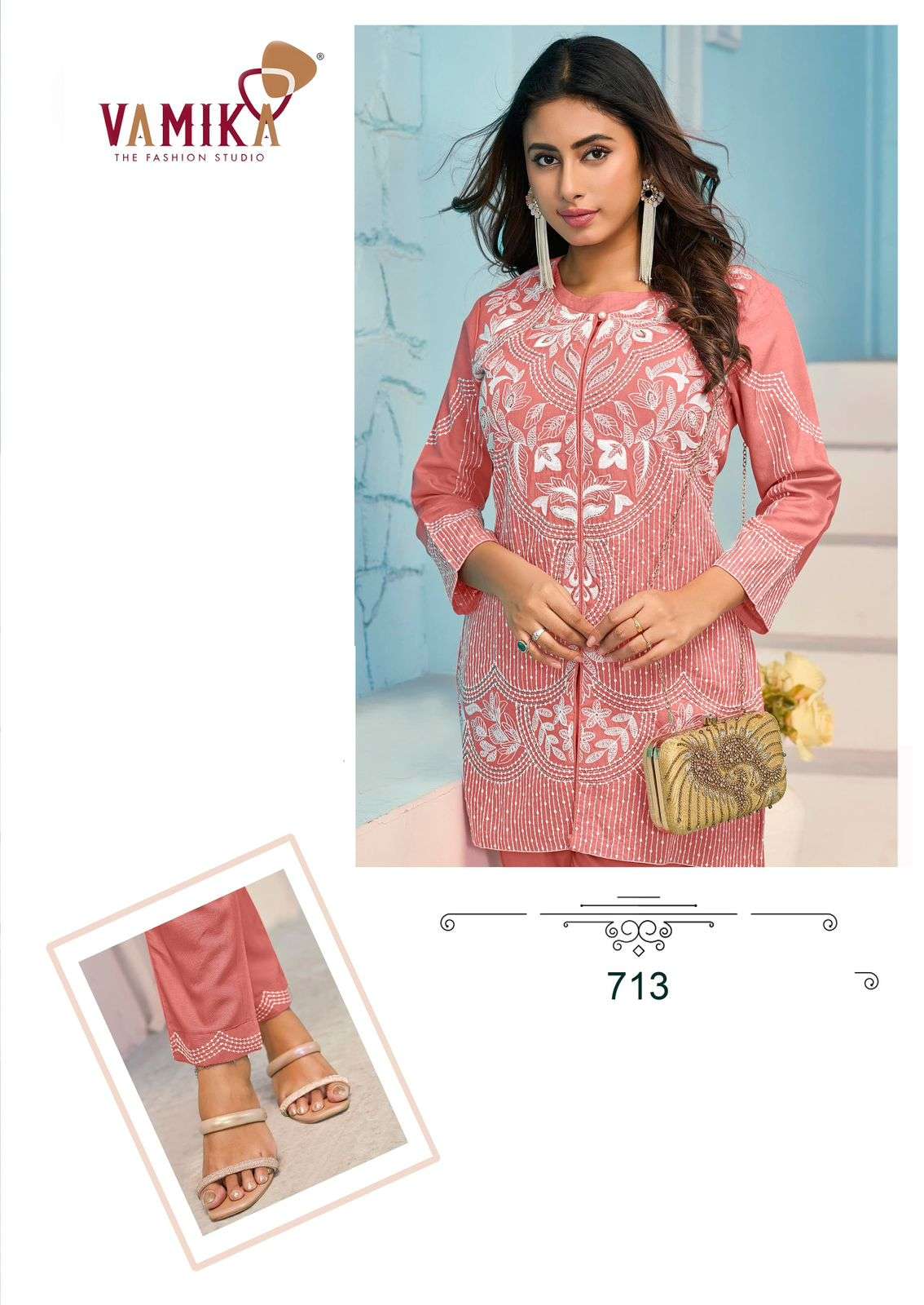 VAMIKA VEERA VOL 3 RAYON READYMADE DESIGNER CO-ORD SETS