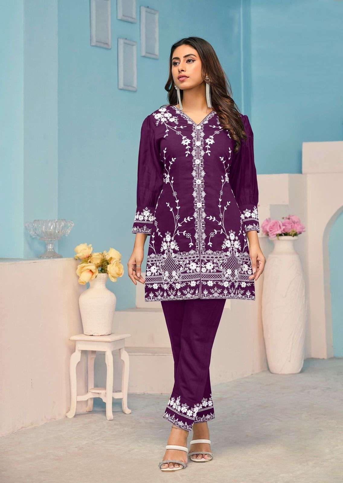 VAMIKA VEERA VOL 3 RAYON READYMADE DESIGNER CO-ORD SETS