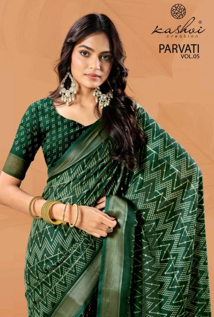 KASHVI CREATION PARVATI VOL 5 MARSHMELLO JACQUARD CASUAL SAREES ONLINE