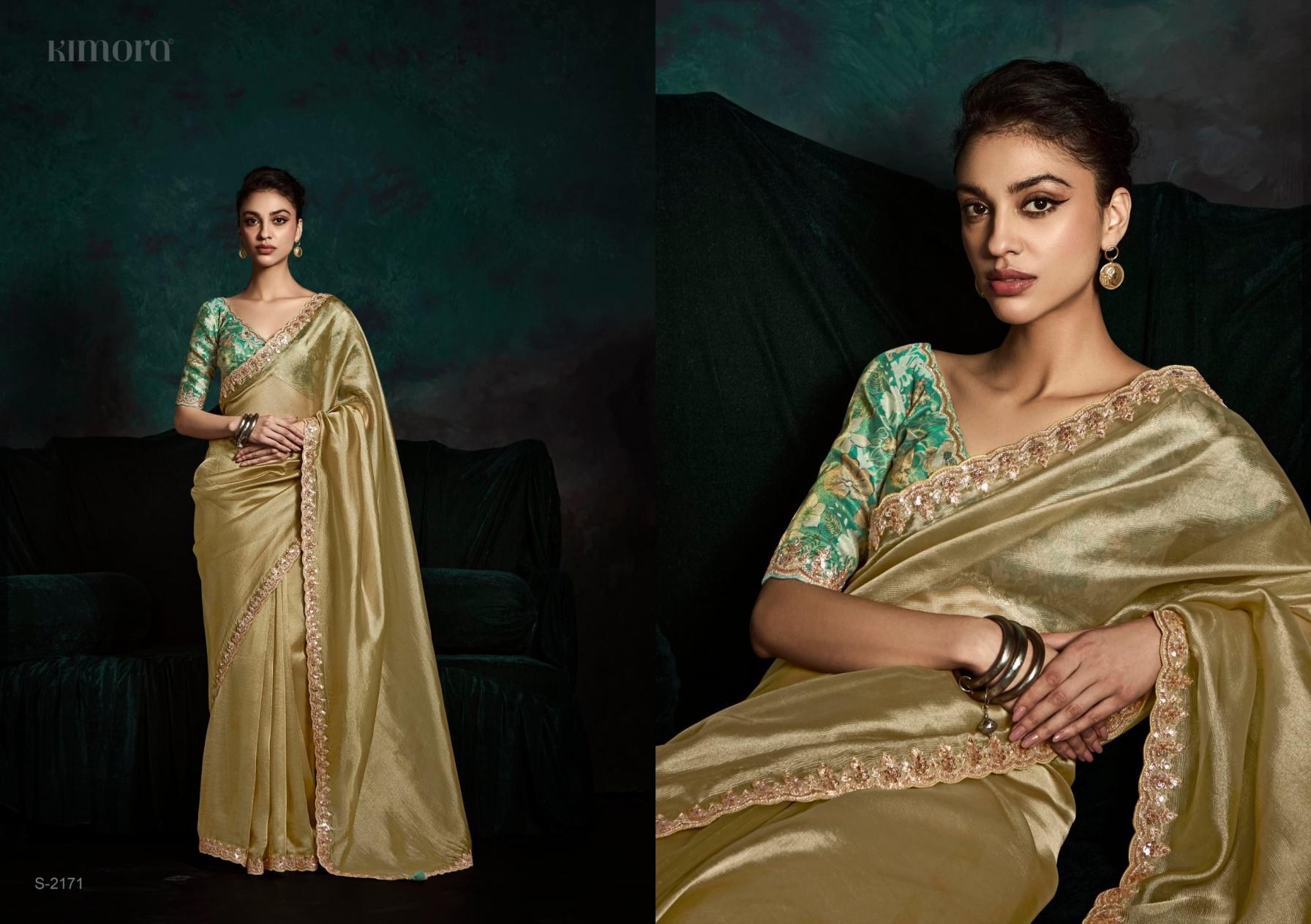 RANGAT S-2171 COLOURS BY KIMORA BEAUTIFIED PARTY WEAR SAREE WHOLESALER