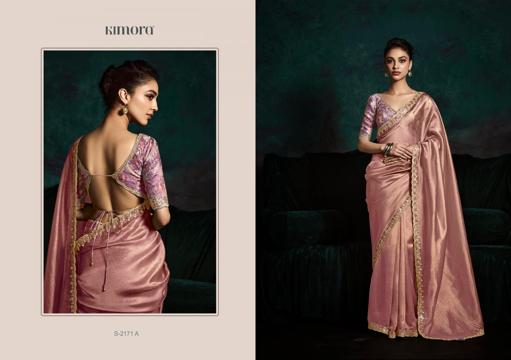 RANGAT S-2171 COLOURS BY KIMORA BEAUTIFIED PARTY WEAR SAREE WHOLESALER