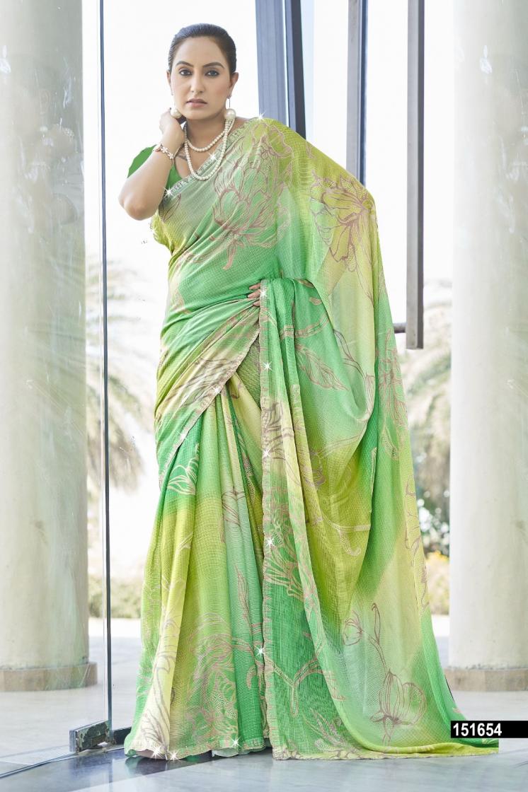 VALLABHI PRINT SIMONA VOL 10 SUMMER SPECIAL MOSS CHIFFON BEAUTIFUL SAREES