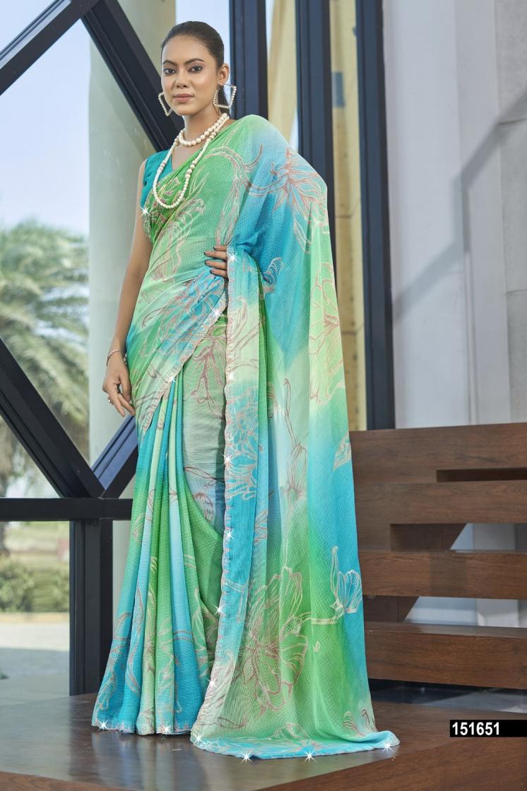 VALLABHI PRINT SIMONA VOL 10 SUMMER SPECIAL MOSS CHIFFON BEAUTIFUL SAREES