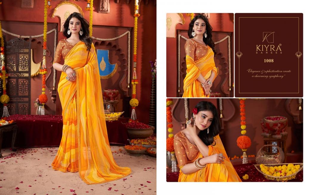 KIYRA SUVARNIKA GEORGETTE HIT DESIGN STYLISH SAREE WHOLESALER