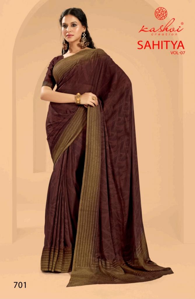 KASHVI CREATION SAHITYA VOL 7 DULL MOSS PRINT BEST SAREE ONLINE