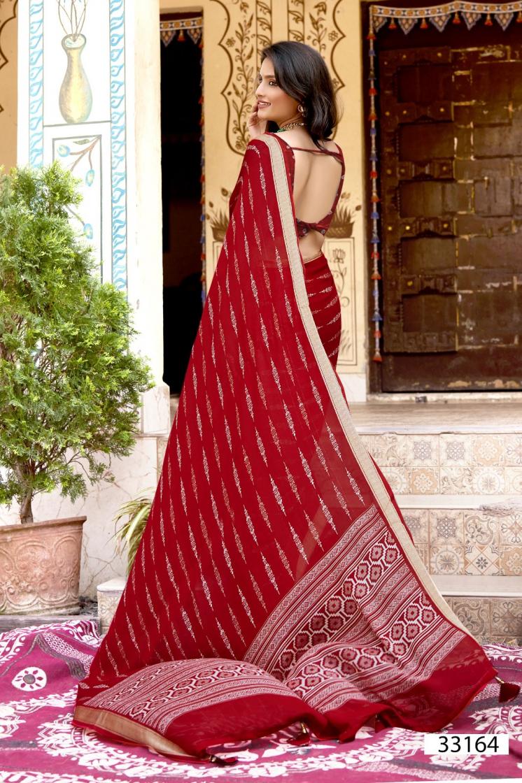 SHRIDHA VOL 8 BY VALLABHI PRINT 33161-33166 SERIES FANCY MOSS GEORGETTE SAREES
