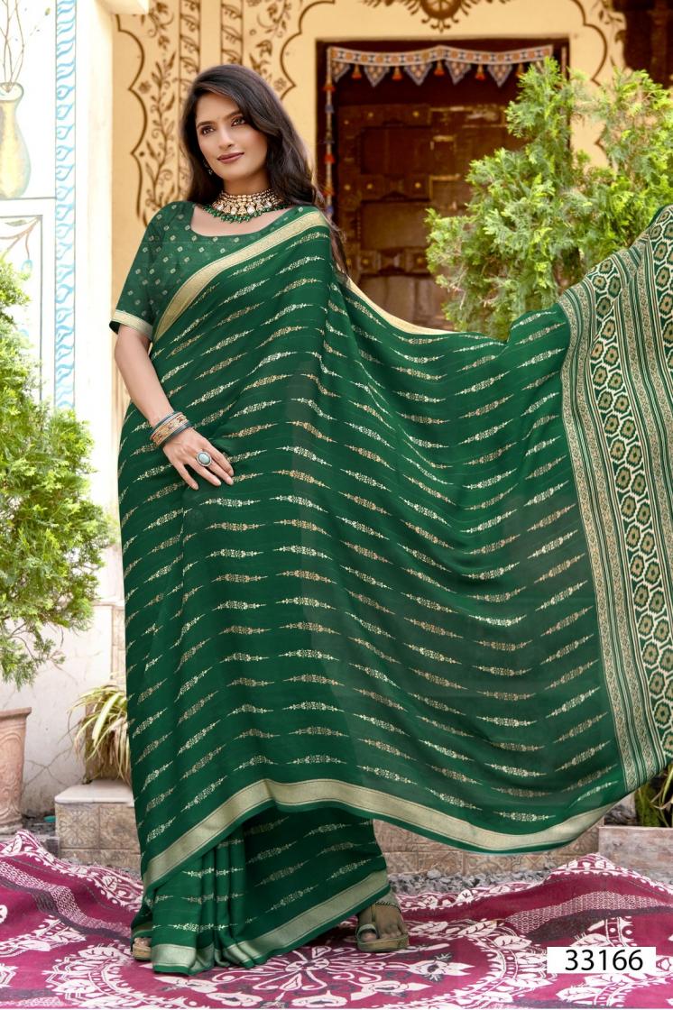 SHRIDHA VOL 8 BY VALLABHI PRINT 33161-33166 SERIES FANCY MOSS GEORGETTE SAREES