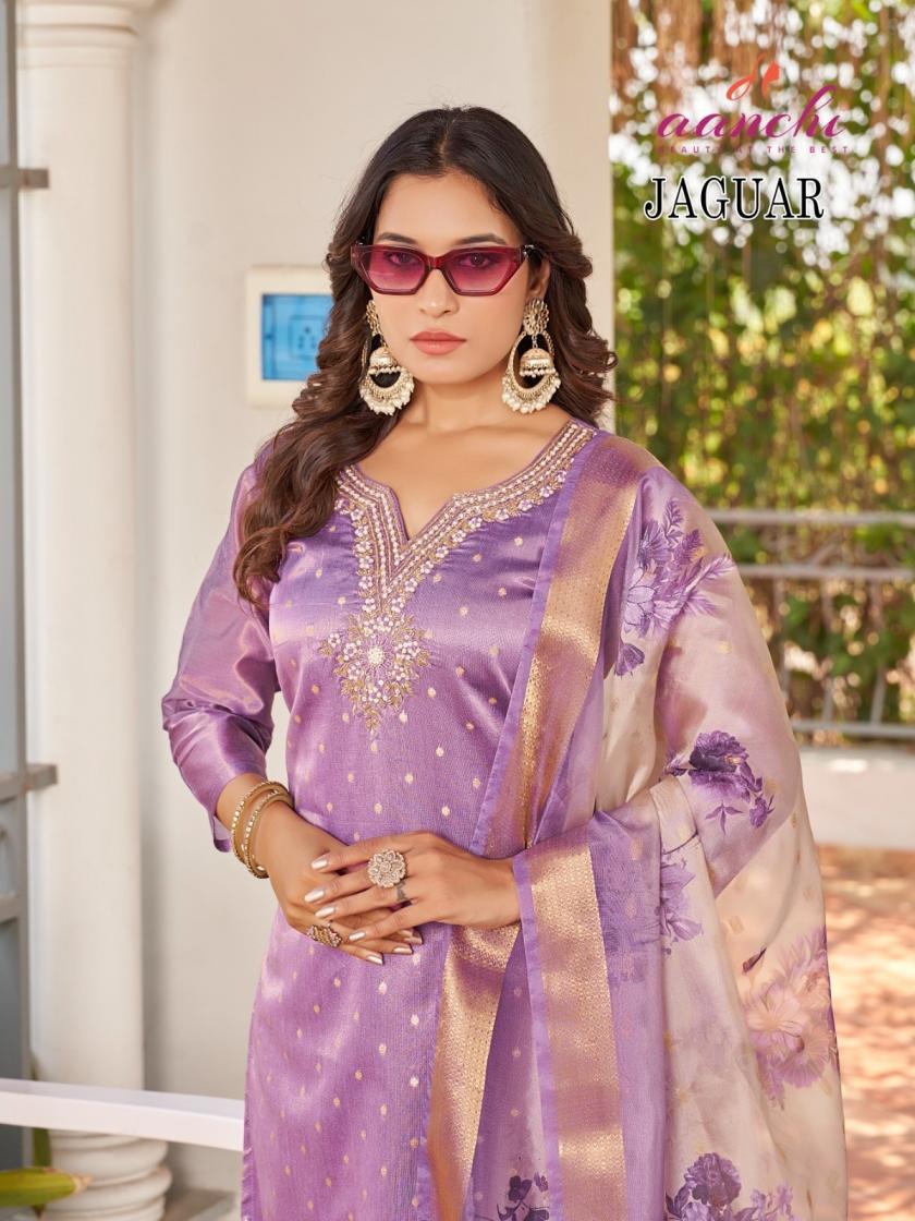 AANCHI JAGUAR SHIMMER JACQUARD READYMADE BEAUTIFUL DESIGN 3PCS DRESS
