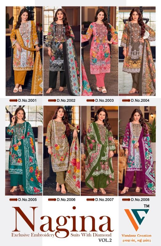 VANDANA CREATION NAGINA VOL 2 COTTON MODEL PAKISTANI 3PCS DRESS