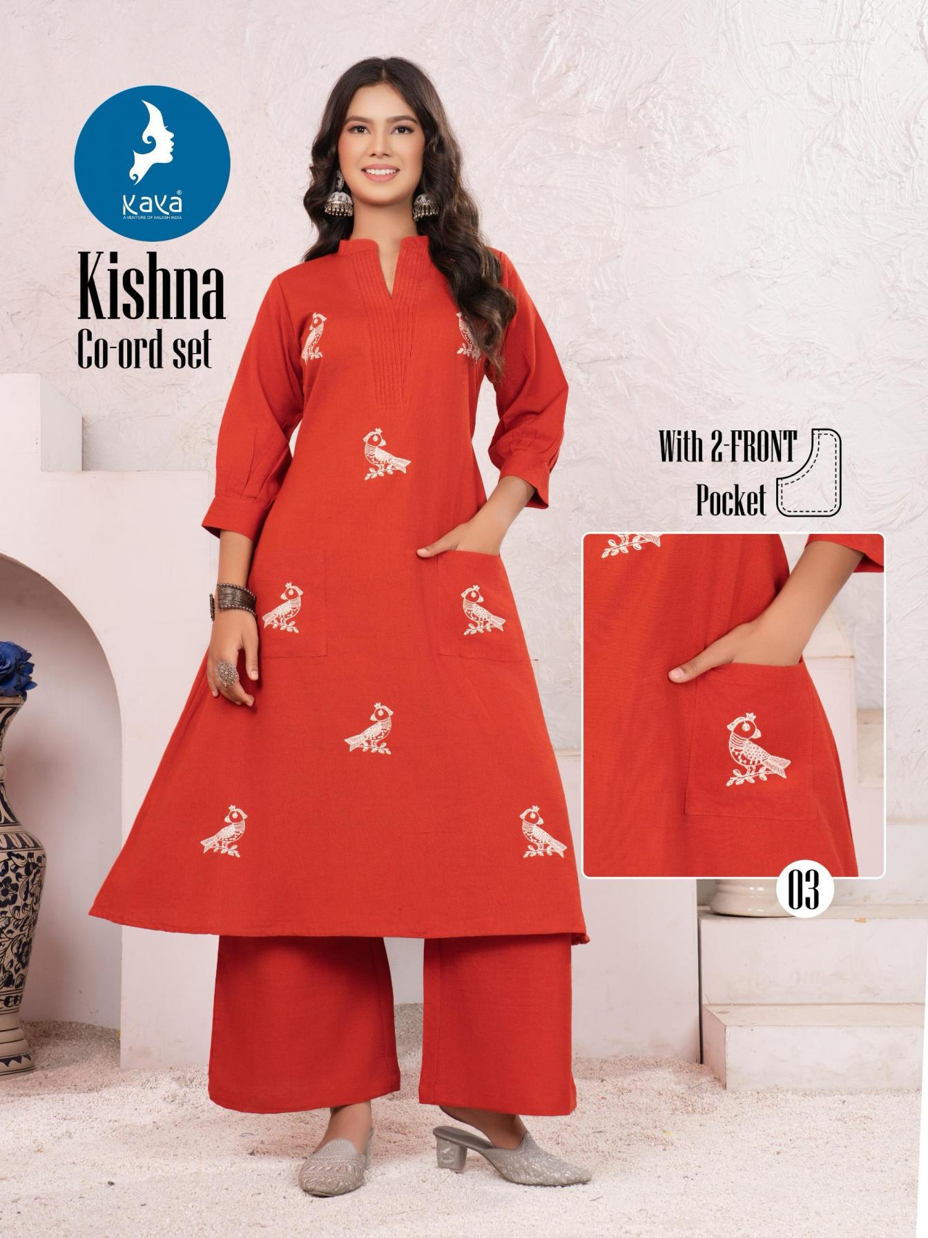 KISHNA BY KAYA COTTON FLEX READYMADE STYLISH CO-ORD SETS SUPPLIER