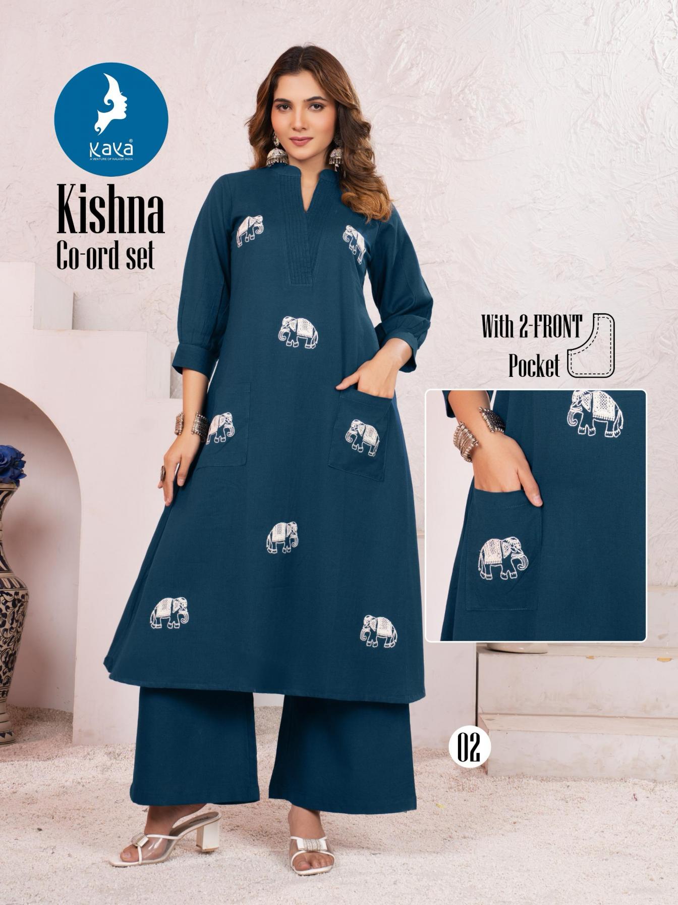 KISHNA BY KAYA COTTON FLEX READYMADE STYLISH CO-ORD SETS SUPPLIER