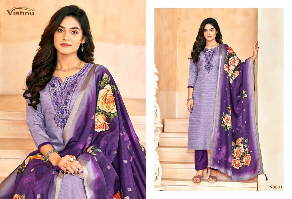 Vishnu Muskaan Wholesale Tusser Silk With Work Trendy look Dress Material