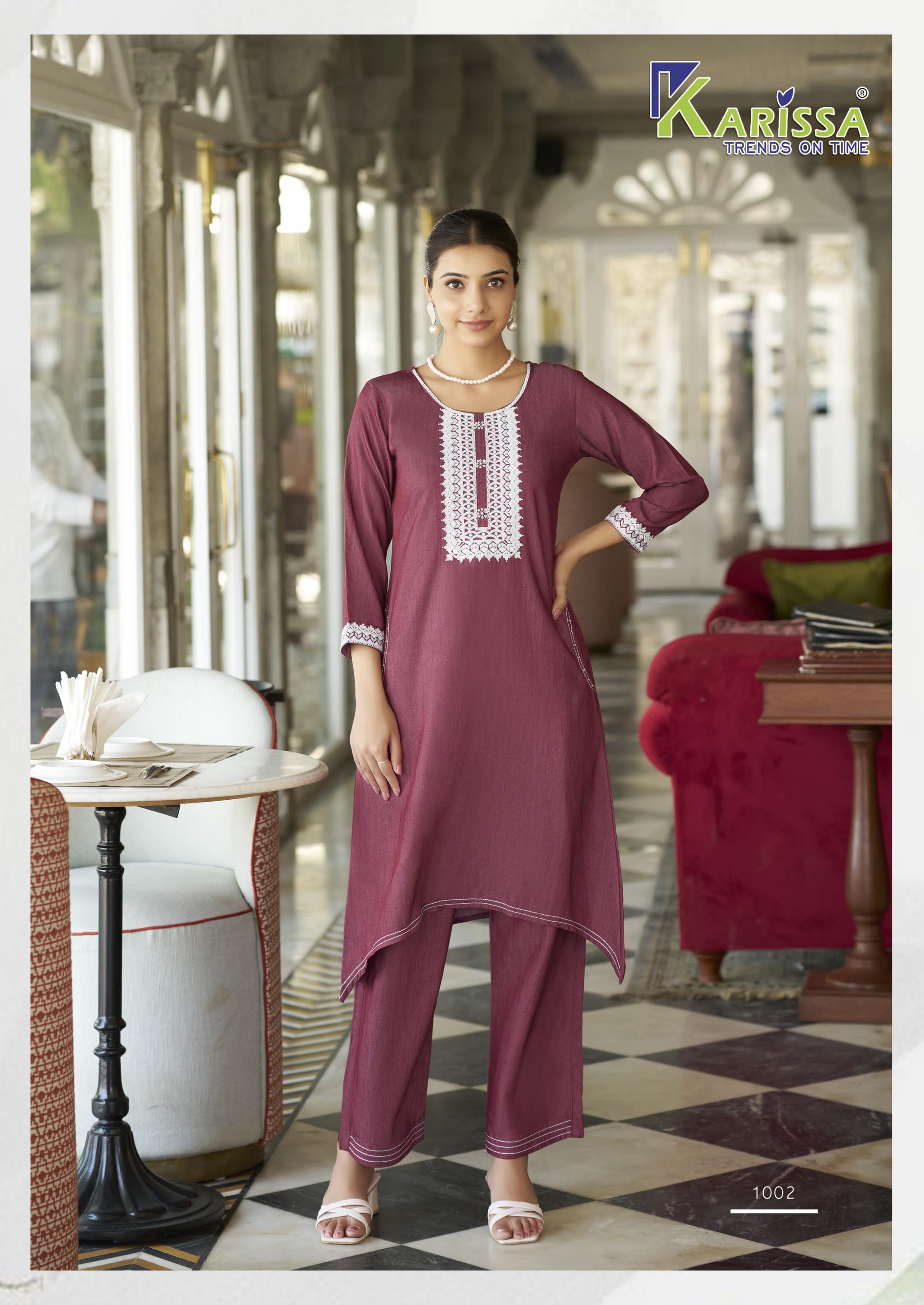 KARISSA ADITI DENIM FISH CUT UNIQUE COLOURS FULLY STITCH KURTI WITH PANT