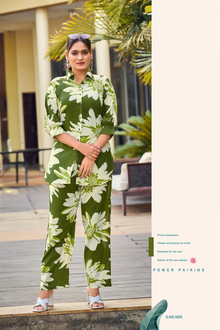 TIPS AND TOPS LIFESTYLE RAYON SHOP TRENDY FULL STITCH CO-ORD SETS