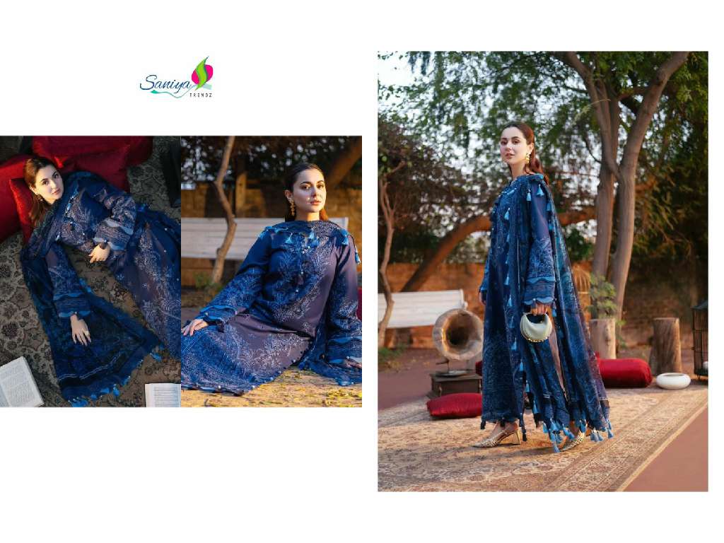 SANIYA TRENDZ OMBRE VOL-26 WHOLESALE COTTON WITH CHIKANKARI EMBROIDERED PAKISTANI SUITS