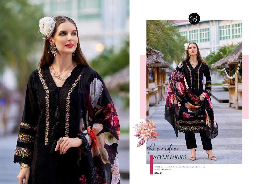 BELLIZA LAUNCH MAJESTIC WHOLESALE PURE ROMAN SILK WITH HEAVY EMBROIDERY 3PCS DRESS MATERIAL