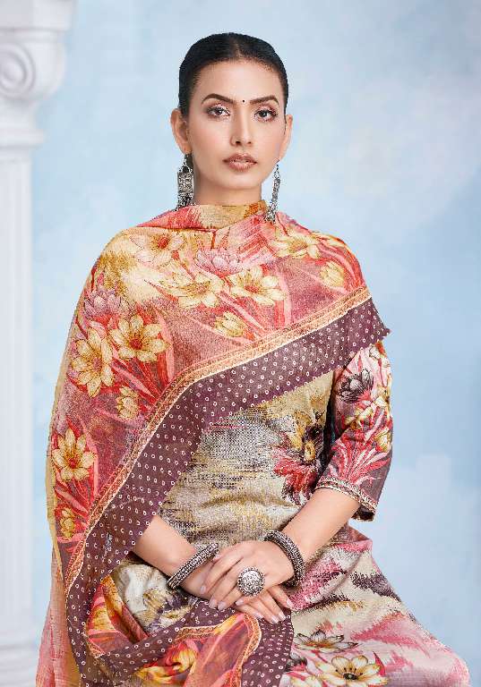 HARSHIT CHUL BUL WHOLESALE PURE CAMBRIC DESIGNER PRINT WITH WORK SUITS