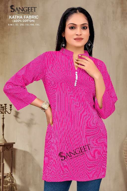 SANGEET KATHA WHOLESALE PURE COTTON FULLY STITCH SHORT TOPS