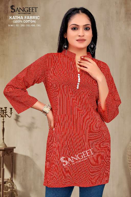 SANGEET KATHA WHOLESALE PURE COTTON FULLY STITCH SHORT TOPS