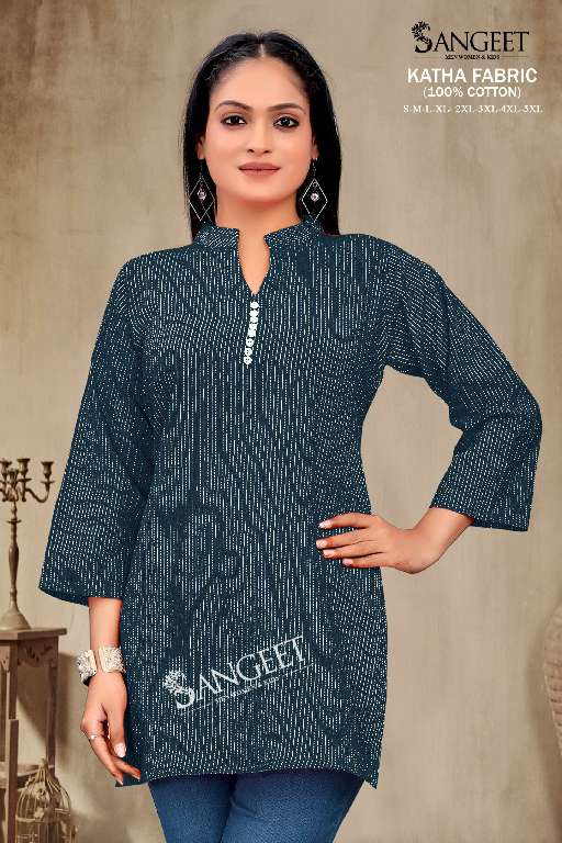 SANGEET KATHA WHOLESALE PURE COTTON FULLY STITCH SHORT TOPS