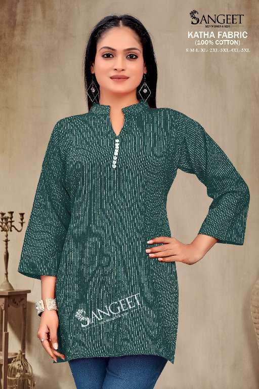 SANGEET KATHA WHOLESALE PURE COTTON FULLY STITCH SHORT TOPS