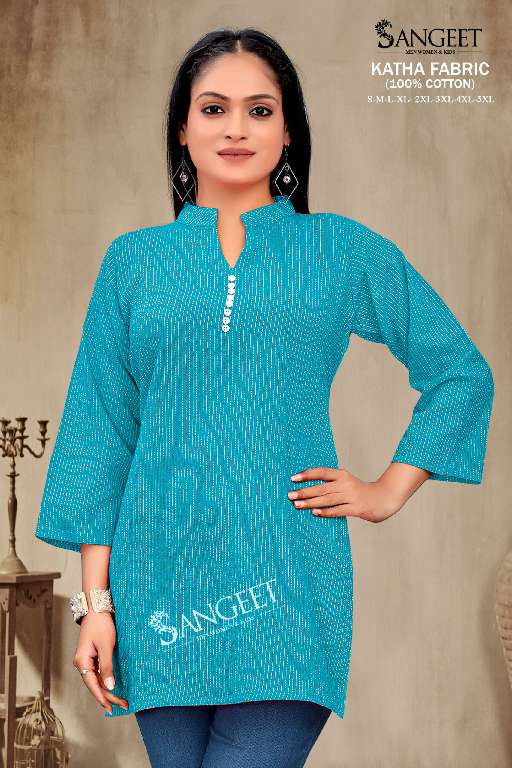 SANGEET KATHA WHOLESALE PURE COTTON FULLY STITCH SHORT TOPS
