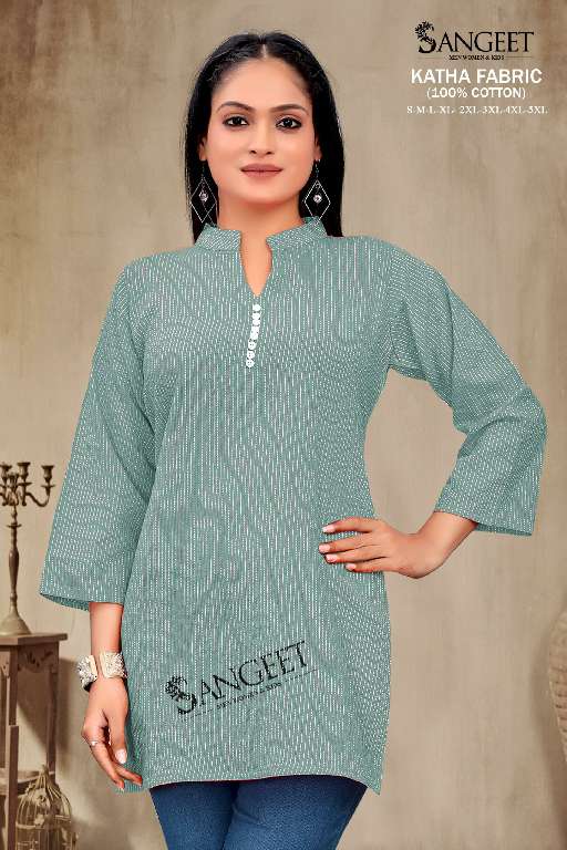 SANGEET KATHA WHOLESALE PURE COTTON FULLY STITCH SHORT TOPS