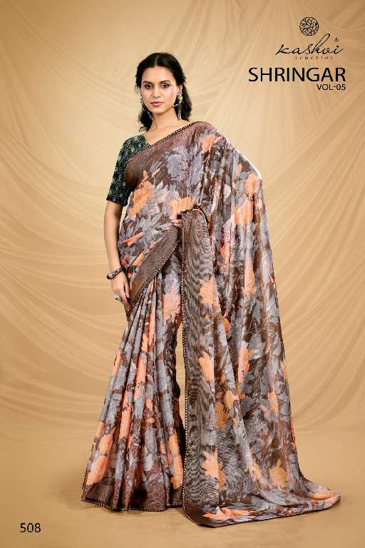 KASHVI CREATION SHRINGAR VOL-5 WHOLESALE BRASSO WITH FOIL PRINTING CASUAL SAREES