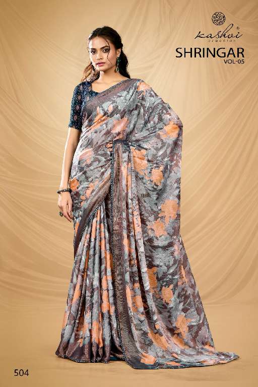 KASHVI CREATION SHRINGAR VOL-5 WHOLESALE BRASSO WITH FOIL PRINTING CASUAL SAREES