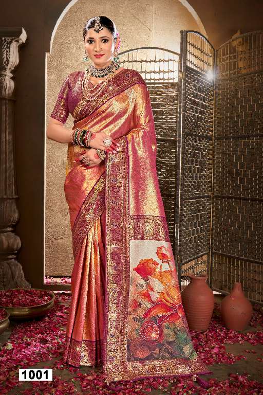 SAROJ SILVER JUBILEE VOL-1 WHOLESALE PREMIUM TISSUE SILK WITH SWAROSKI WORK FANCY SAREES