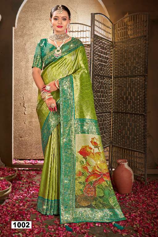 SAROJ SILVER JUBILEE VOL-1 WHOLESALE PREMIUM TISSUE SILK WITH SWAROSKI WORK FANCY SAREES