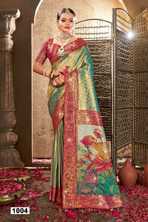 SAROJ SILVER JUBILEE VOL-1 WHOLESALE PREMIUM TISSUE SILK WITH SWAROSKI WORK FANCY SAREES