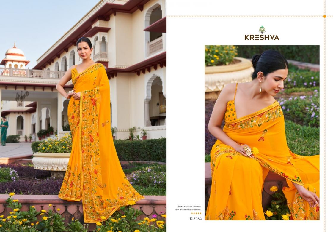 KRESHVA SANCHITA DANI GEORGETTE ETHNIC STYLE SAREE ONLINE
