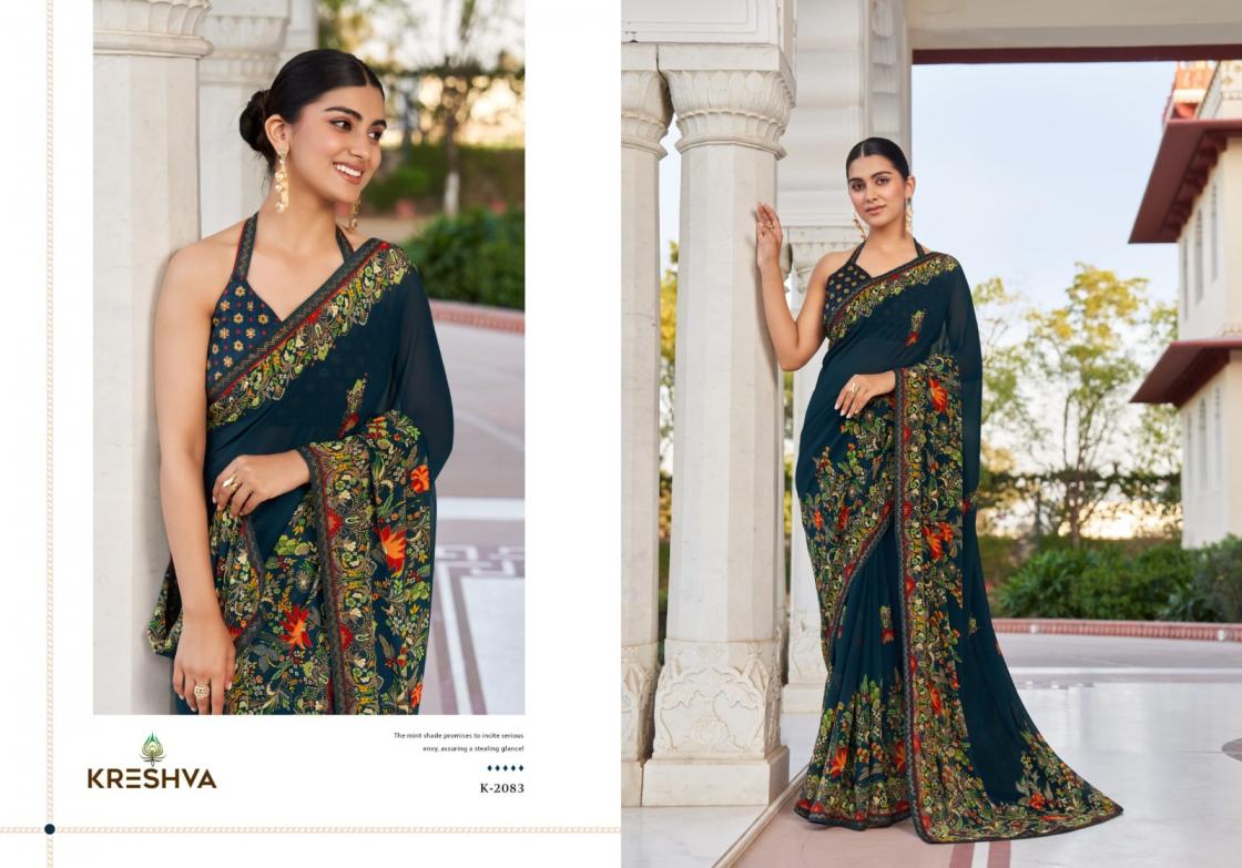 KRESHVA SANCHITA DANI GEORGETTE ETHNIC STYLE SAREE ONLINE