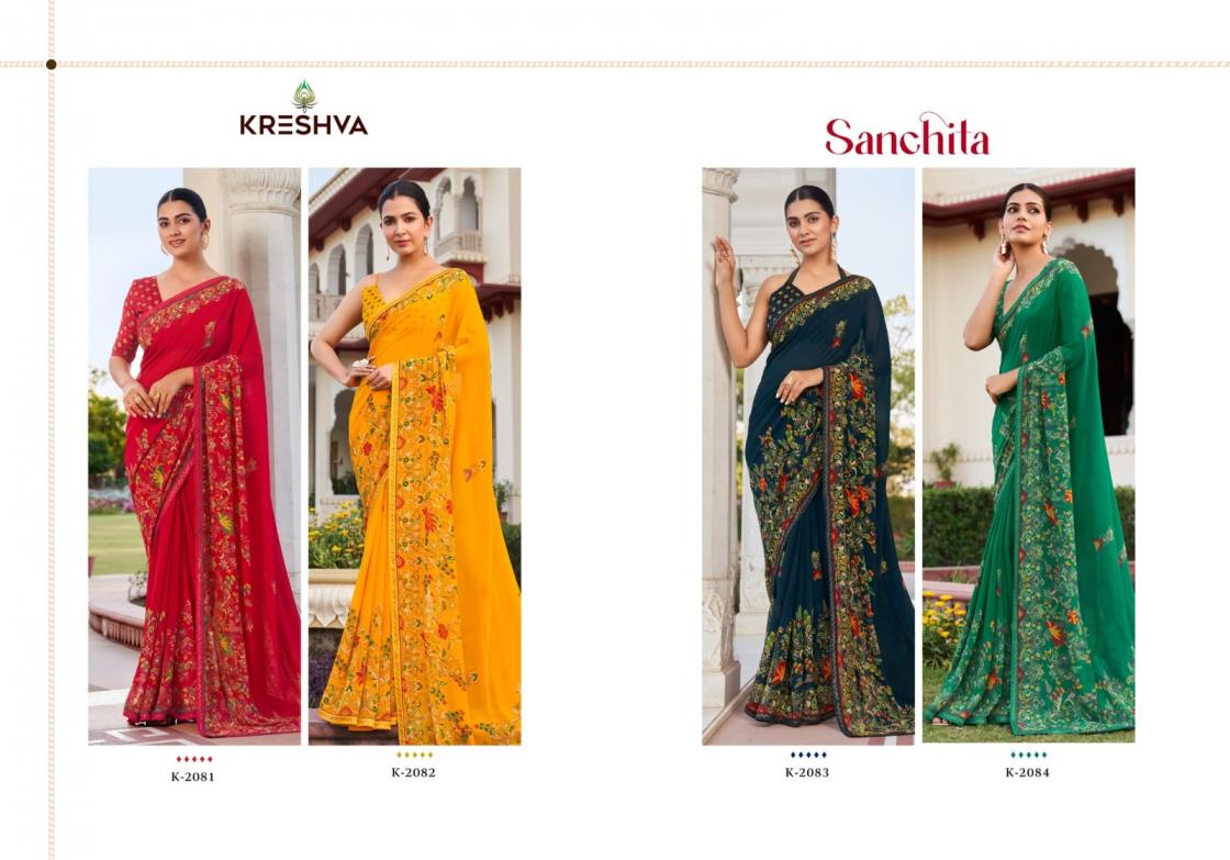 KRESHVA SANCHITA DANI GEORGETTE ETHNIC STYLE SAREE ONLINE
