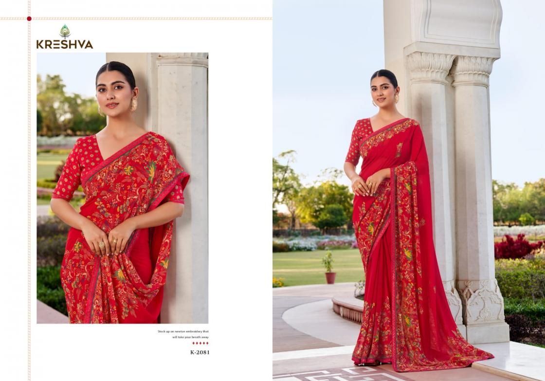KRESHVA SANCHITA DANI GEORGETTE ETHNIC STYLE SAREE ONLINE
