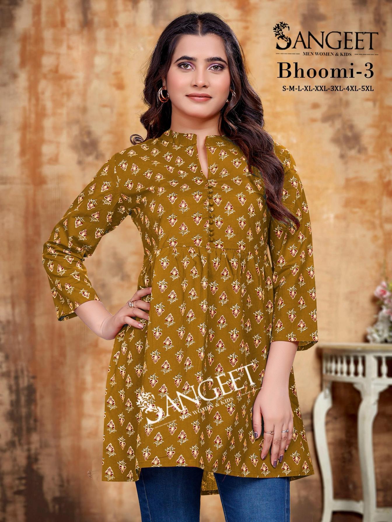 SANGEET BHOOMI VOL 3 COTTON PRINT READYMADE STYLISH BIG SIZE WESTERN TOPS