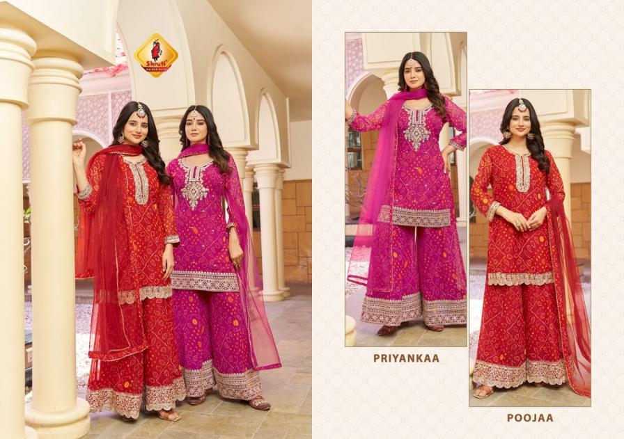 SHRUTI SUIT SABHYATA VOL 4 GEORGETTE READYMADE TRADITIONAL KURTI PLAZZO WITH DUPATTA
