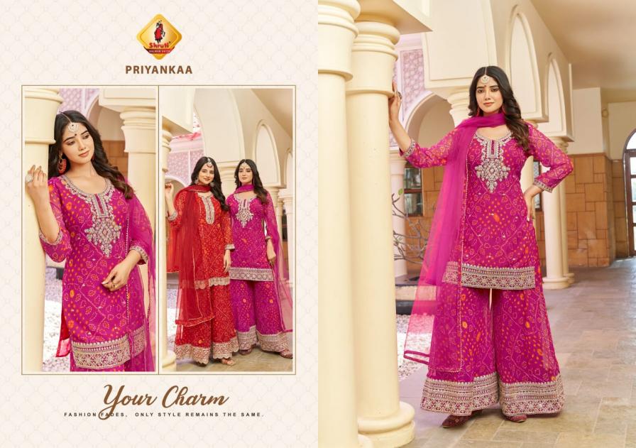 SHRUTI SUIT SABHYATA VOL 4 GEORGETTE READYMADE TRADITIONAL KURTI PLAZZO WITH DUPATTA